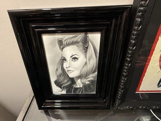 Julie Newmar original art by Steve Baier.