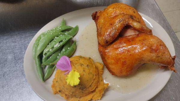 Sous vide Chicken with sweet potato mash