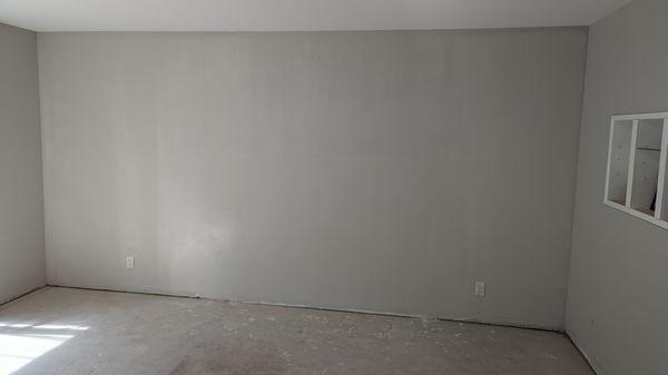 After. Fireplace was centered on this wall.