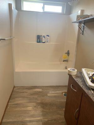 Before bathtub sliding door