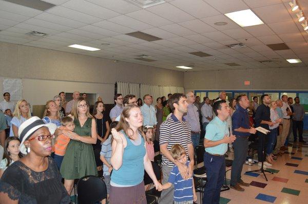 Worship service at Whitsitt Elementary