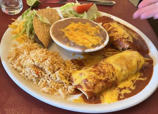 Enchiladas with taco plate