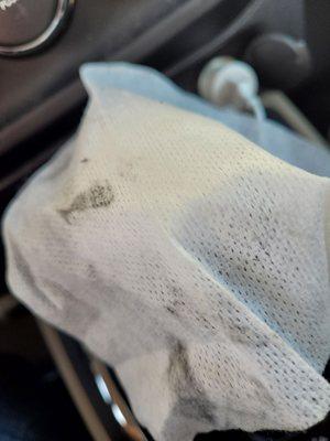 Rag used to clean car after wash