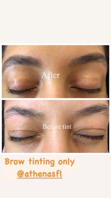 We did brow tinting only ..