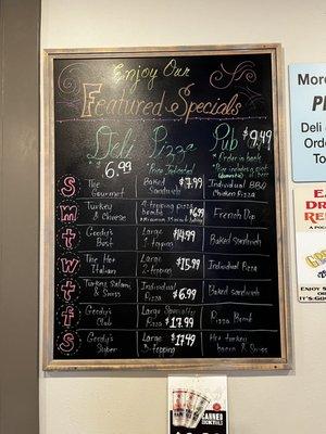 Daily specials