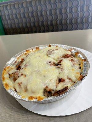 Kitchen Sink Pizza in a bowl