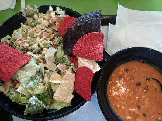 Southwestern chicken salad with chicken enchilada soup