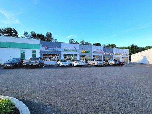 The storefront as viewed from the parking lot.