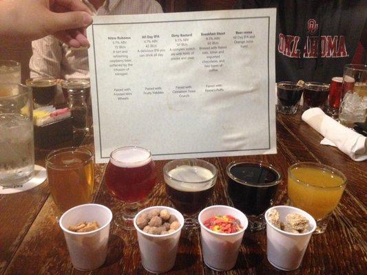 Beer flight and cereal