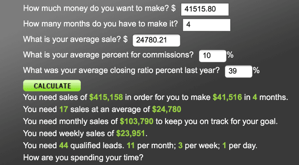 Sales Goal Calculator http://www.profitfinderpro.com/sales-goal-calculator