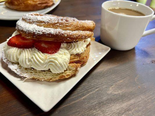 Strawberries and cream pastry