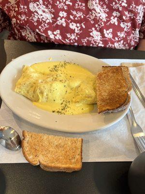 Crab and lobster omelette