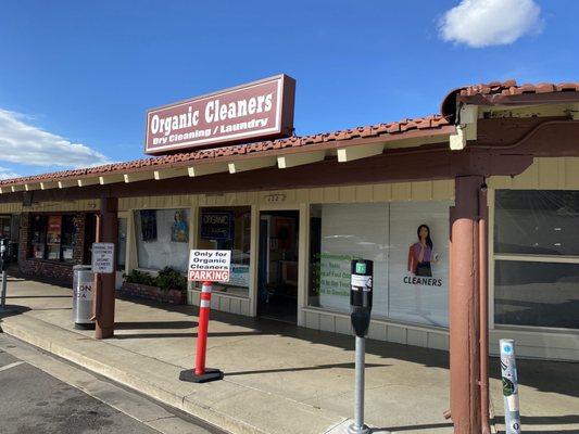 Organic cleaners found in Pelton center, two parking spots reserved just for their services.