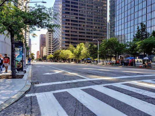 Looking SE on E. 9th St. in Downtown Cleveland