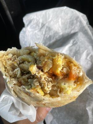 Bacon breakfast burrito