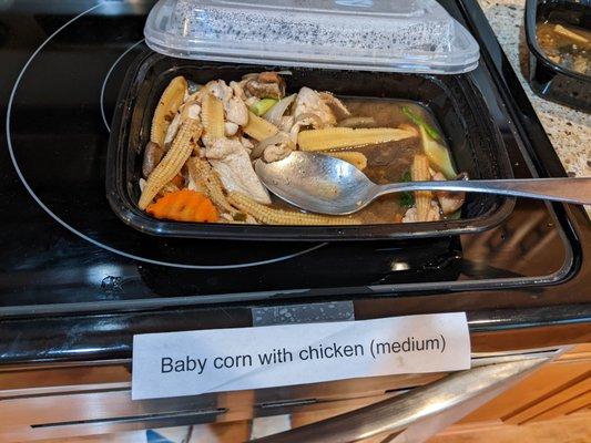 baby corn & mushroom with chicken takeout