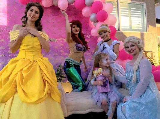 Belle - Andrea, Elsa - Amy, Ariel - Paige, Cinderella - Mikayla