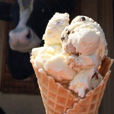 Cookie dough in a waffle cone