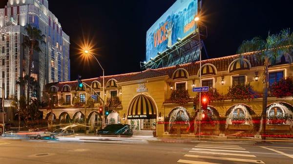 Front of the Hotel, on Sunset!