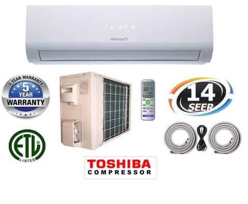 okyotech mini split ductless air conditioner with complete installation set