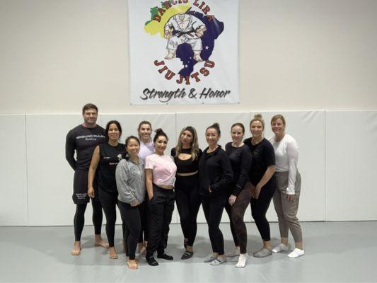 Women's self defense class.