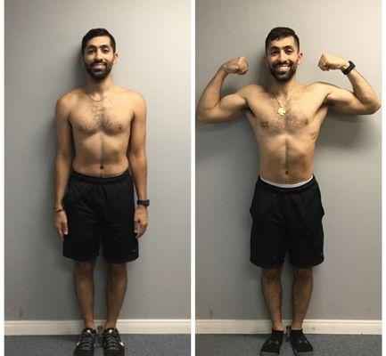 Dr. Soliman decreased 13lbs of body fat and gained 12lbs of muscle!