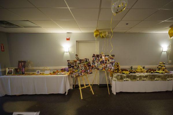 Memorabilia and cake table