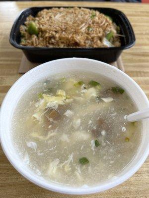 Egg drop soup, Vegetable Fried Rice