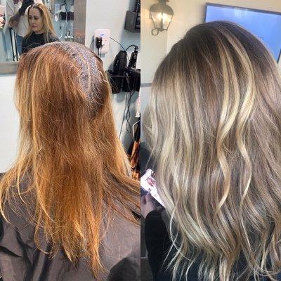 Before and after with NO bleach used. Only a tonal change