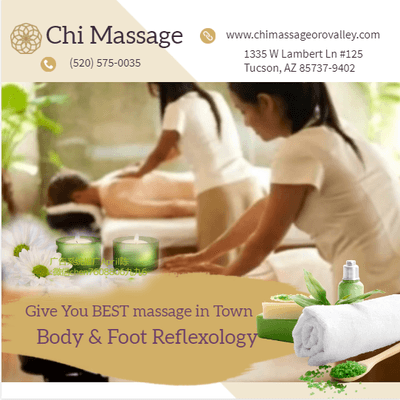 Massage techniques are commonly applied with hands, fingers,  elbows, knees, forearms, feet, or a device...