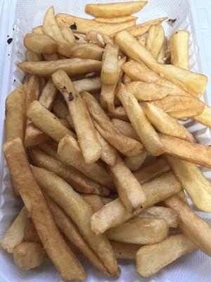 Large French Fries extremely dry almost as if brunt but no brunt taste.