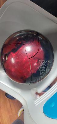 My personal ball that was split on the 1st throw of frame 1 and Surfside Bowling refuses to replace it. Do NOT go here.