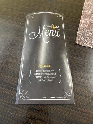 Take out menu