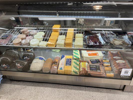 Small selection of sliced cheese and deli meats