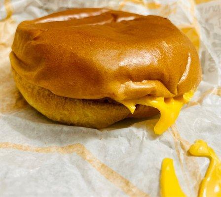 Always cheesy goodness!! (Cheeseburger Kids Meal cheeseburger)