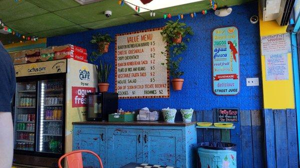 Seating area & menu mural