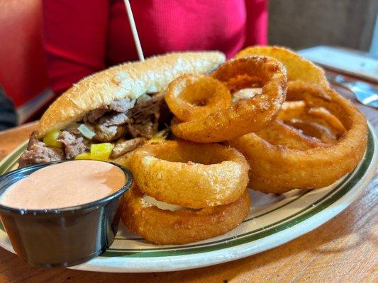 Philly steak sandwich