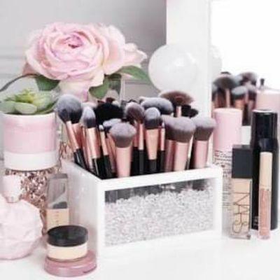 Makeup brushes and pink