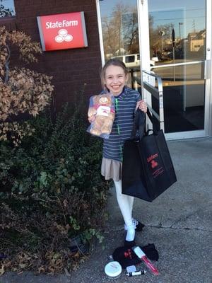 Audrey was super excited because we received gifts and everyone was super nice!