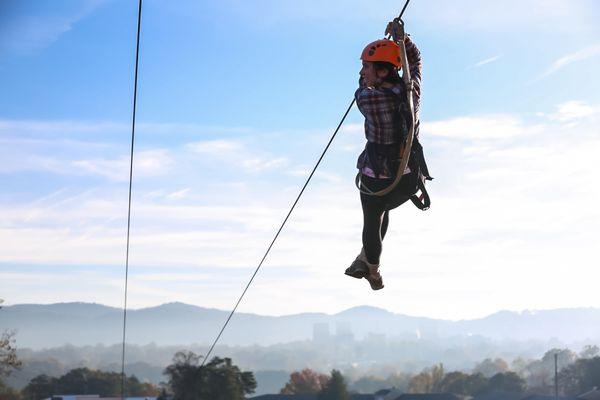 Full Zipline Tour has 11 ziplines and 3 sky bridges including our 1,200 foot lines.