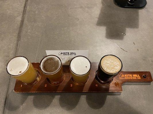 Pale ale to stout flight