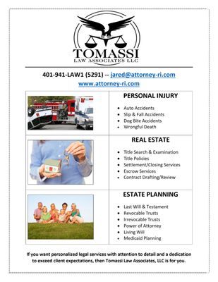 Personal Injury, Estate Planning and Real Estate