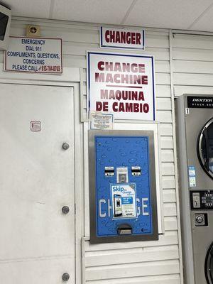 Change machine with app instructions also. Security camera and a help desk phone number.