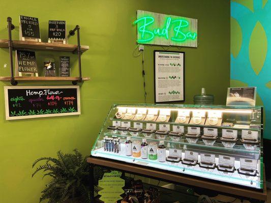 Cincinnati's First Bud Bar! Come and check out our huge selection of Delta8 Flower and PreRolls. HHC and THCO Flower now Available!