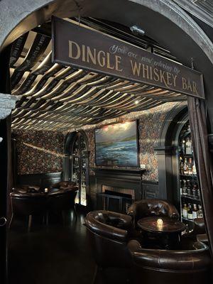 Cool whiskey bar area