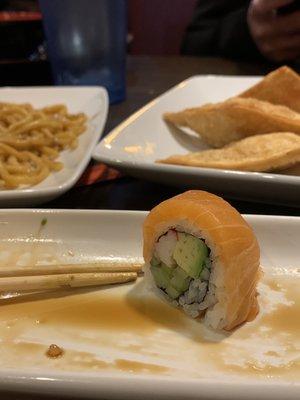 Rainbow roll, Rangoon's, and noodles