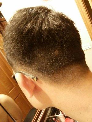 This is not a fade. There are bald spots in my head. It's uneven. There are parts sticking up. This is horrible.