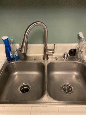 Our new faucet and drain.