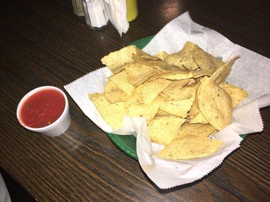 Love their chips and salsa.  Chips are always warm and salsa had a nice kick.