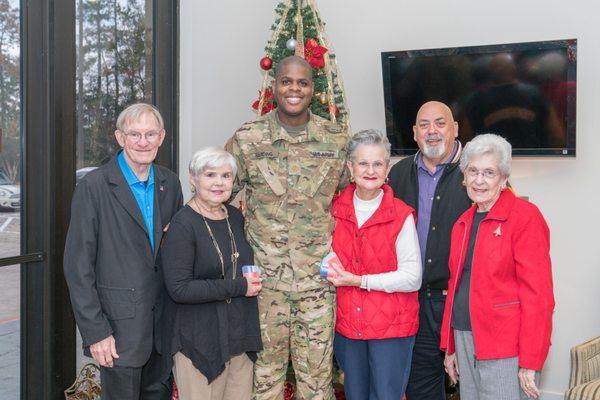 2017 Gift Card Presentation to 158th Aviation Regiment in Conroe, Texas, Major Dennis Harding.